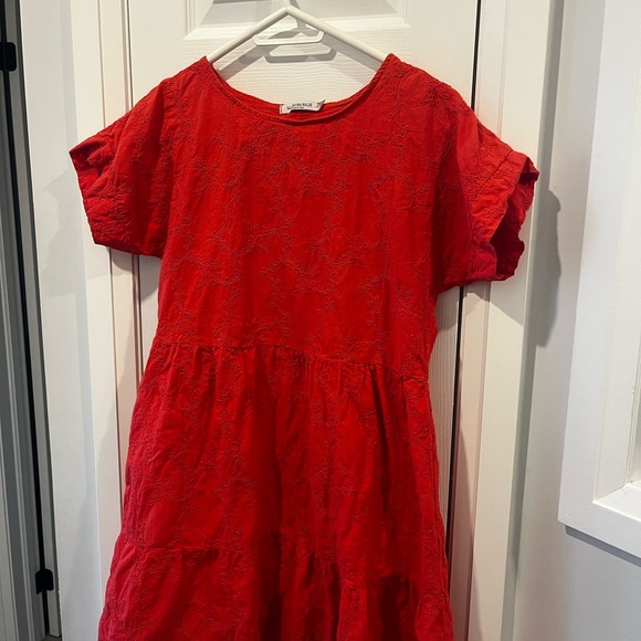 Valentina Naldi Red Embroidered Linen Dress Made in Italy Size M Boho Floral - Picture 3 of 3